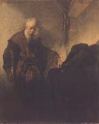 REMBRANDT Harmenszoon van Rijn St paul at his Writing-Desk (mk33) oil painting reproduction